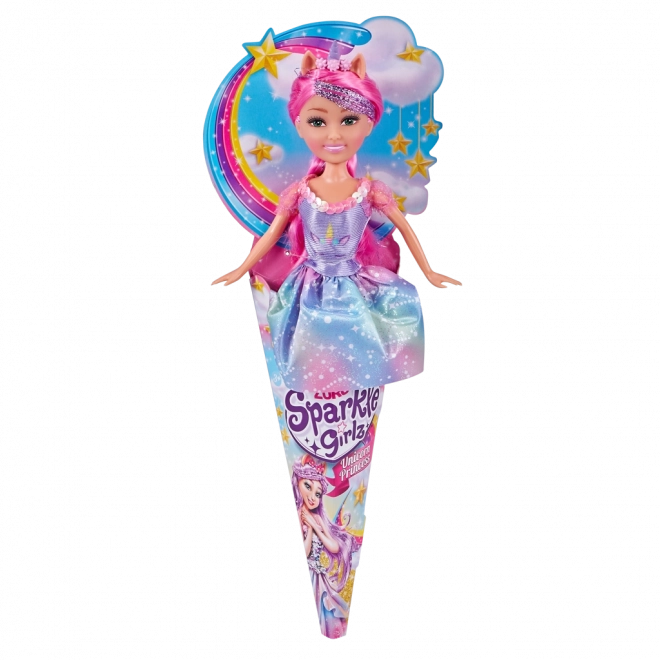 SPARKLE GIRLZ Einhorn-Feenpuppe 28 cm im Geschenkkegel