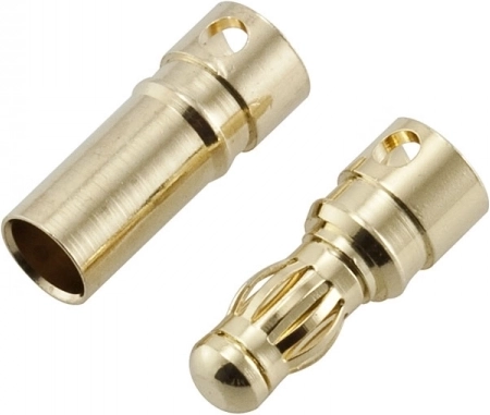 Vergoldete Bananenstecker 3,5 mm (Stecker + Buchse)