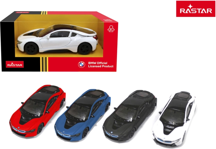 Metall-Automodell Rastar BMW i8 1:43 schwarz