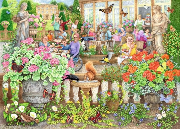Ravensburger Puzzle Cosy Café Collection Nr. 2: Café im Gewächshaus, 1000 Teile