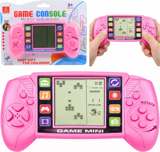 Tragbare LCD-Konsole mit TETRIS-Spiel – rosa