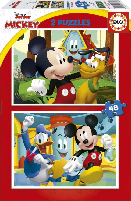 Puzzle EDUCA Mickey Mouse – Freizeitpark 2×48 Teile
