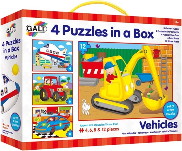 Galt Puzzle Fahrzeuge 4-in-1 (4, 6, 8, 12 Teile)