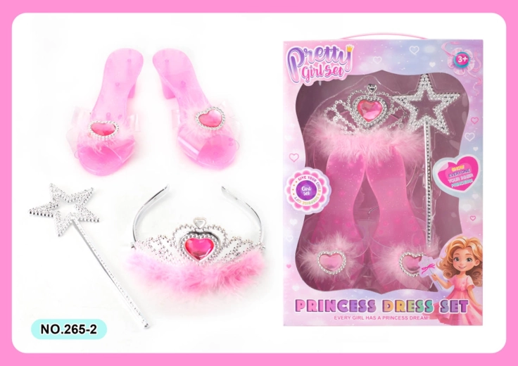 Zubehörset für kleine Prinzessinnen – Schuhe, Tiara und Zauberstab