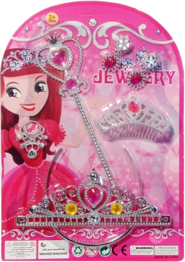 Kinderset für kleine Prinzessinnen – Tiara, Schmuck und Zauberstab