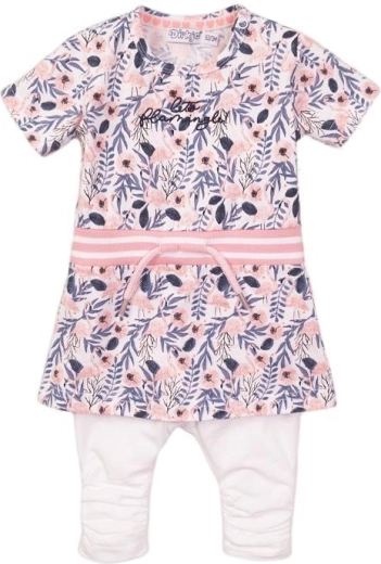 Dirkje zweiteiliges Set aus Kleid/Tunika und Leggings für Kinder in Weiß und Mehrfarbig