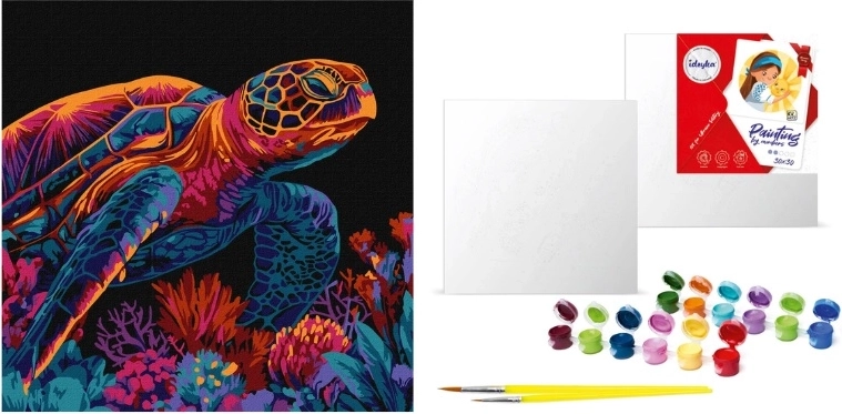 Malen nach Zahlen – geheimnisvolle Schildkröte 30 × 30 cm