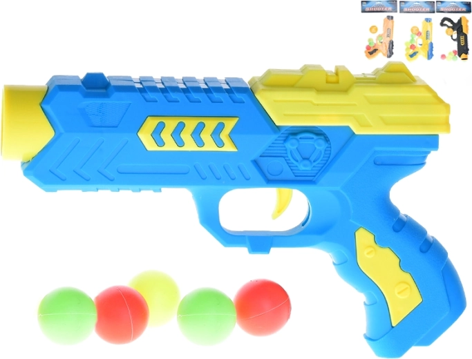 Kugelspielzeug-Pistole 22,5 cm mit 6 Patronen