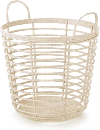 Korb mit Griffen Zanzi Basket Eco Wood 43 cm – cremefarben