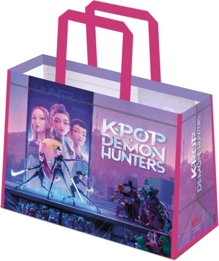 Eco-Tasche K-pop Demon Hunters mit rosa Henkeln