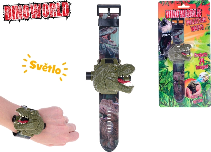 Dinoworld Kinder-Projektoruhr mit 24 Dinosauriern
