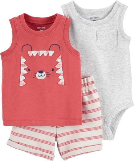 Carter’s 3-teiliges Set für Jungen Red Tiger (ärmelloser Body, Unterhemd und Shorts) 3 m