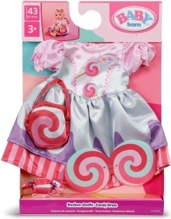 BABY born Kleidchen mit Bonbonmotiv für Puppen 43 cm