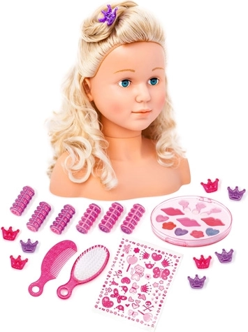 BAYER Frisier-Übungskopf mit blondem Haar, 27 cm