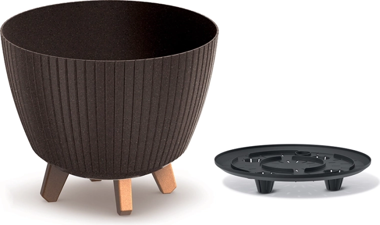 Blumentopf Lamia Eco Wood 28,8 cm – Kaffee
