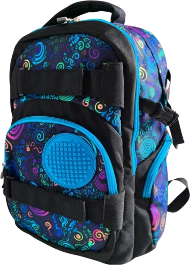 Pixie Crew Studentenrucksack blau Spiral Magic mit 100 Pixeln