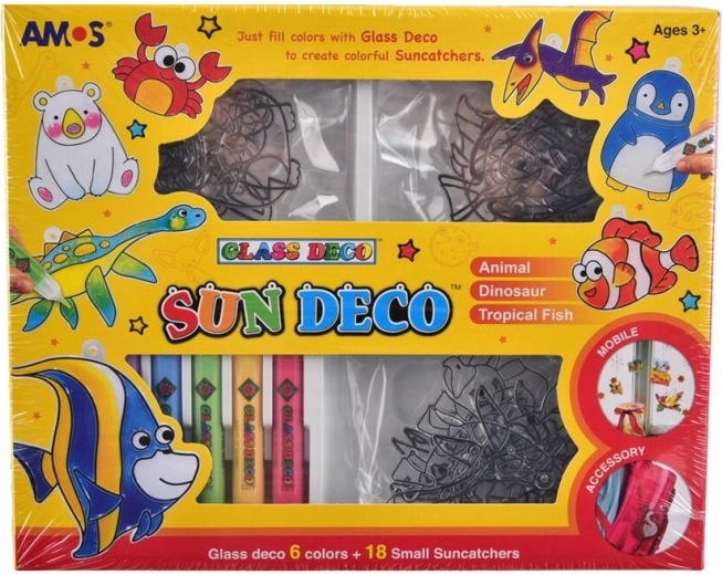 Kreativset Glasfarben mit Übungsgläsern (6 Farben)