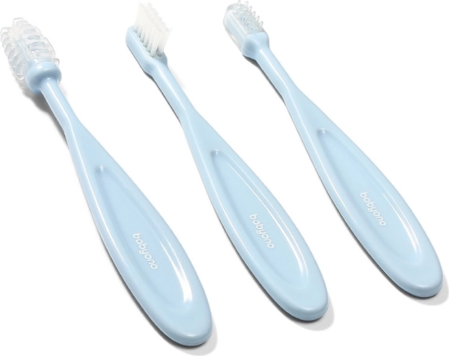 BabyOno Kinderzahnbürsten 3 Stk – türkis