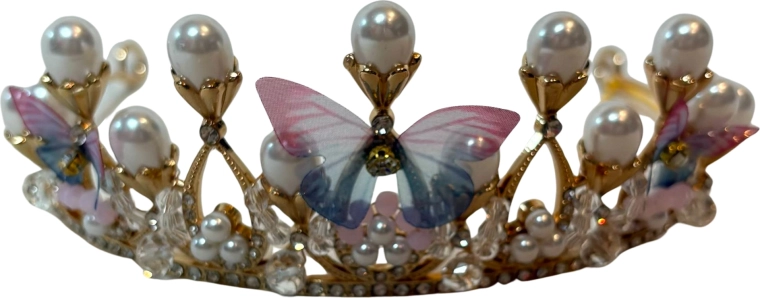 Rosa Butterfly-Crown Haarreif für Mädchen