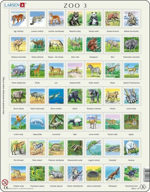 LARSEN Puzzle Tiere der Welt – 49 Teile