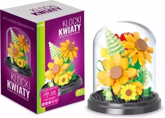 Bausatz Sonnenblumen unter Glasglocke – 228 Teile
