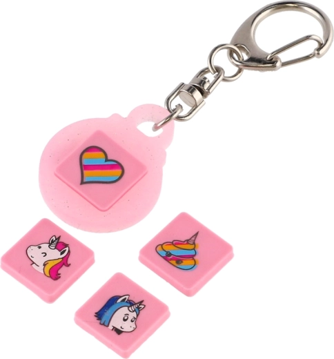 Pixie Crew Glitternox Schlüsselanhänger rosa mit 4 Multipixeln