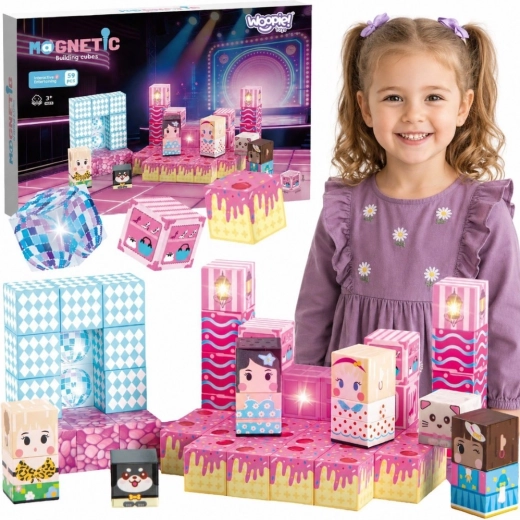 Woopie magnetische Bauwürfel – Szene, 59 Teile
