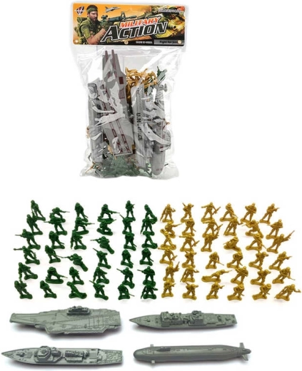 Militärisches Soldatenfigurenset mit Kriegsschiffen 76 Stk.