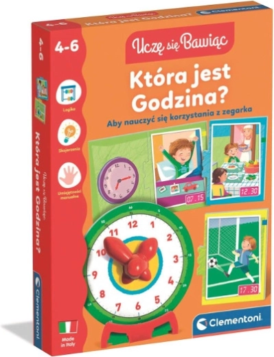 Wie spät ist es? Lernspiel mit Puzzle und Uhr