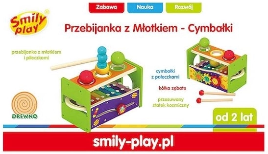 Smilp Holz-Klopfbank mit Hammer und Xylophon