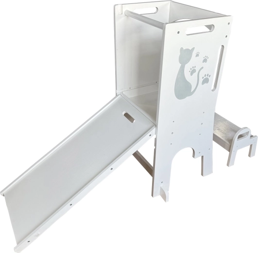 2Kids Toys mitwachsender Lernturm Katze mit Rutsche und Magnettafel