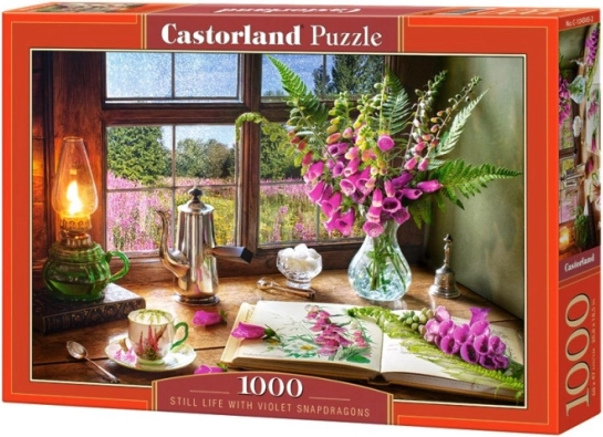 Puzzle 1000 Teile - Stillleben mit lila Löwenküssen