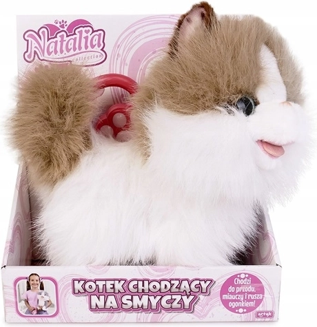 Natalia Katze an der Leine weiß-rot