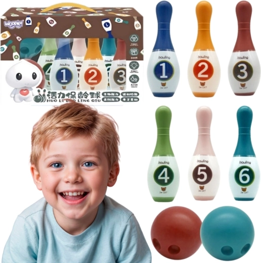 Bunte Kinderkegel mit Zahlen WOOPIE
