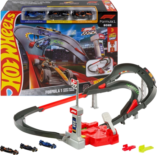 Hot Wheels HW Racing Rennstrecke Formula 1 Sprint + 3 Formelwagen