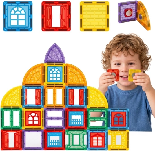 Woopie magnetischer 3D-Baukasten Burg mit 100 Teilen