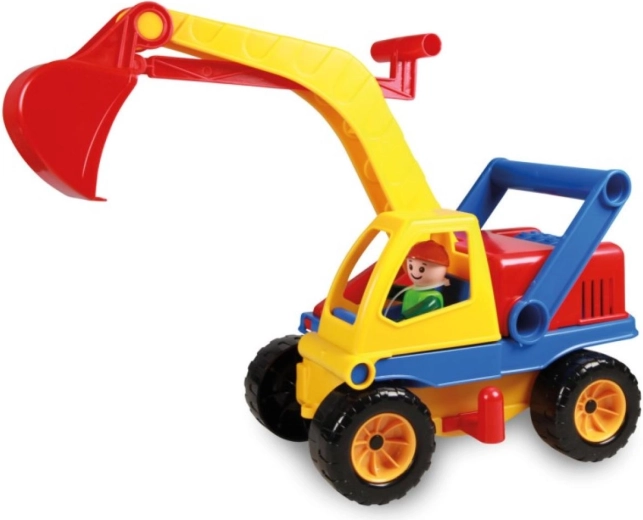 Plastischer Kinderbagger 35 cm mit Fahrerfigur