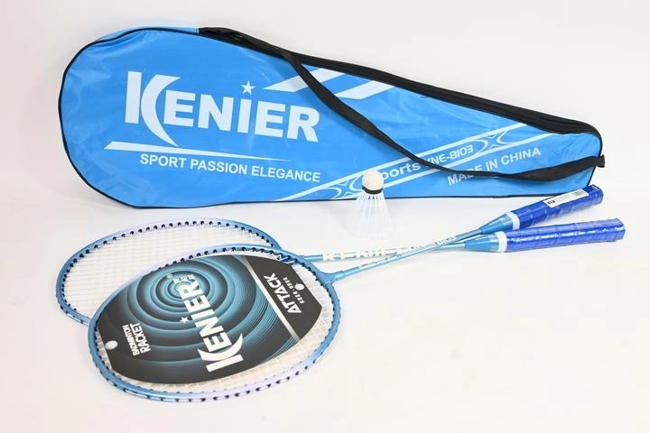 Kenier Badminton-Set blau mit Federball