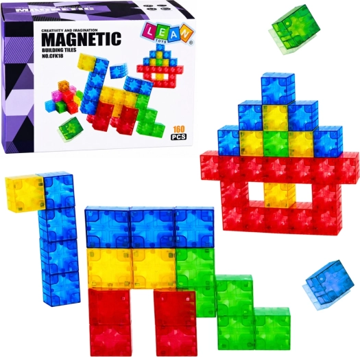 Magnetische Bausteine – farbige magnetische 3D-Würfel (160 Teile)