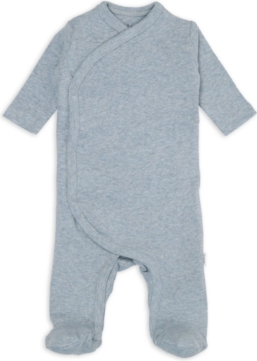 Lodger Neugeborenen-Strampler Melange Blue Fogg, Größe 50 - 1 Stück