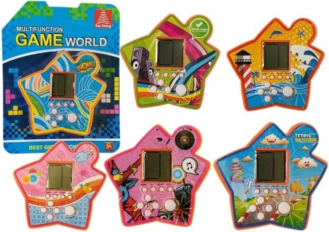 Taschen-Elektronikspiel Tetris in Sternform – orange