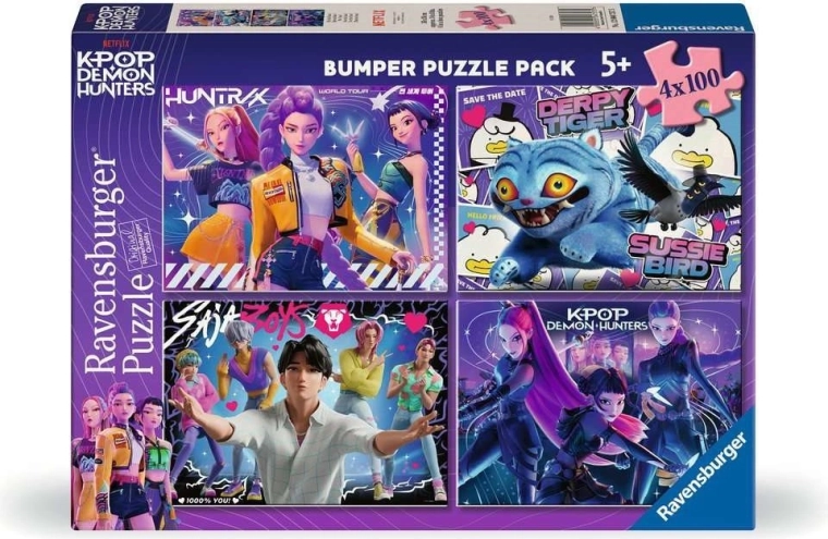 Ravensburger Puzzle K-pop: Dämonenjägerinnen 4×100 Teile