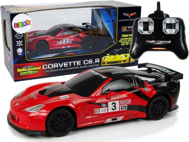 Sportwagen R/C 1:24 Corvette C6.R rot mit Beleuchtung