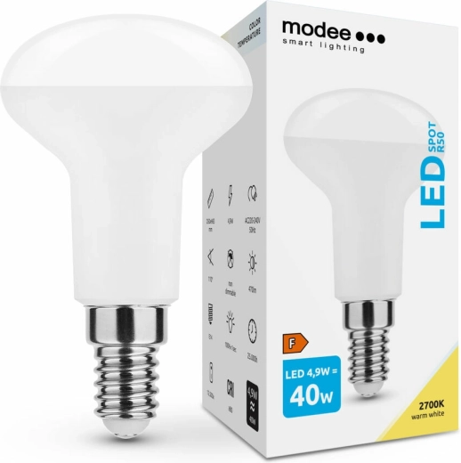 Modee Smart Lighting LED-Glühbirne E14 4,9 W warmweiß R50