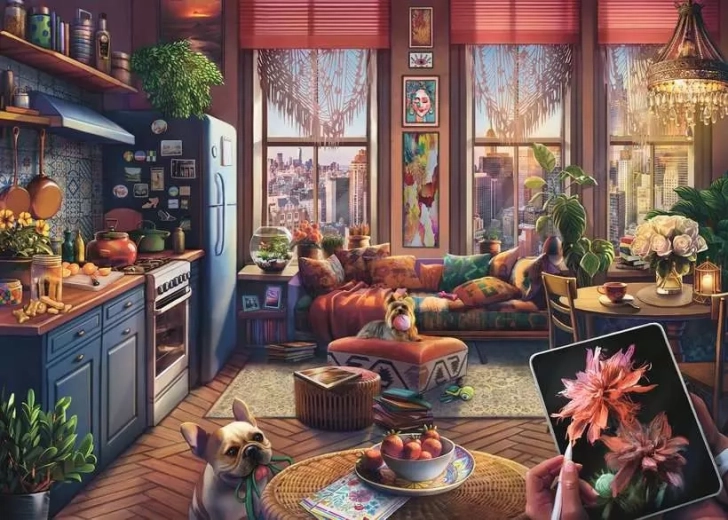 Ravensburger Puzzle Wohnung im Boho-Stil XXL 500 Teile