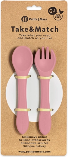 Petite&Mars Silikonbesteck Take&Match Dusty Rose 6m+