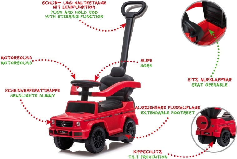 Mercedes-Benz G 350 d Rutschfahrzeug 3-in-1, rot