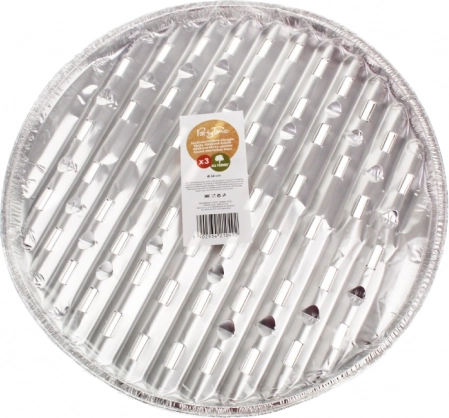 Runde Aluminium-Grillschalen 34 cm PARTY TIME, 3 Stk.