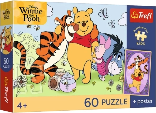 Kinderpuzzle PremPlus Kids Kubuś „Uśmiech i miód“ 60 Teile
