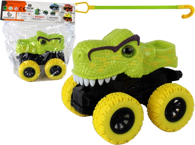 Dinosaurier Monster Truck mit grünen Gummirädern